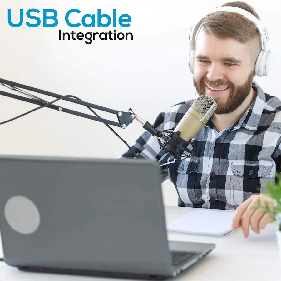 Sound Around USB Suspension Boom Microphone Stand, Adjustable Arm for ...