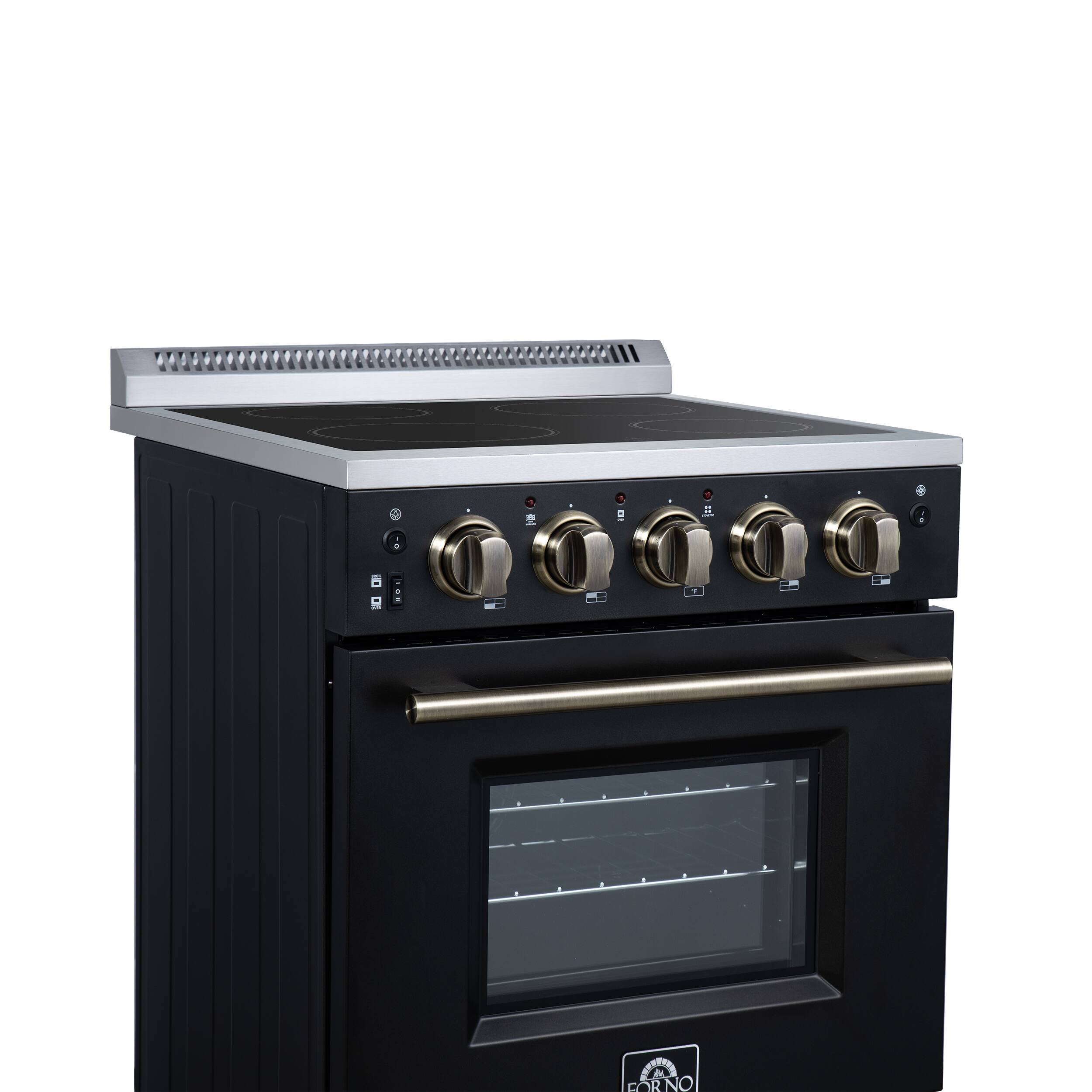 Alt View 7. Forno Appliances - Loiano 2.3 Cu. Ft. Freestanding Electric Range with Storage Drawer - Black.