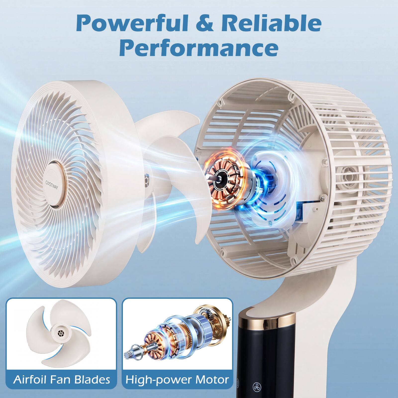 Powerful & Reliable Performance

COSTWAY Airfoil Fan Blades High-power Motor