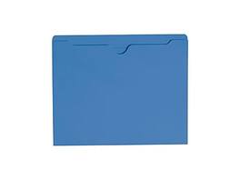 Smead - Paper Stock File Jackets, Reinforced Straight Cut Tab, Letter Size, 100/Box - Blue