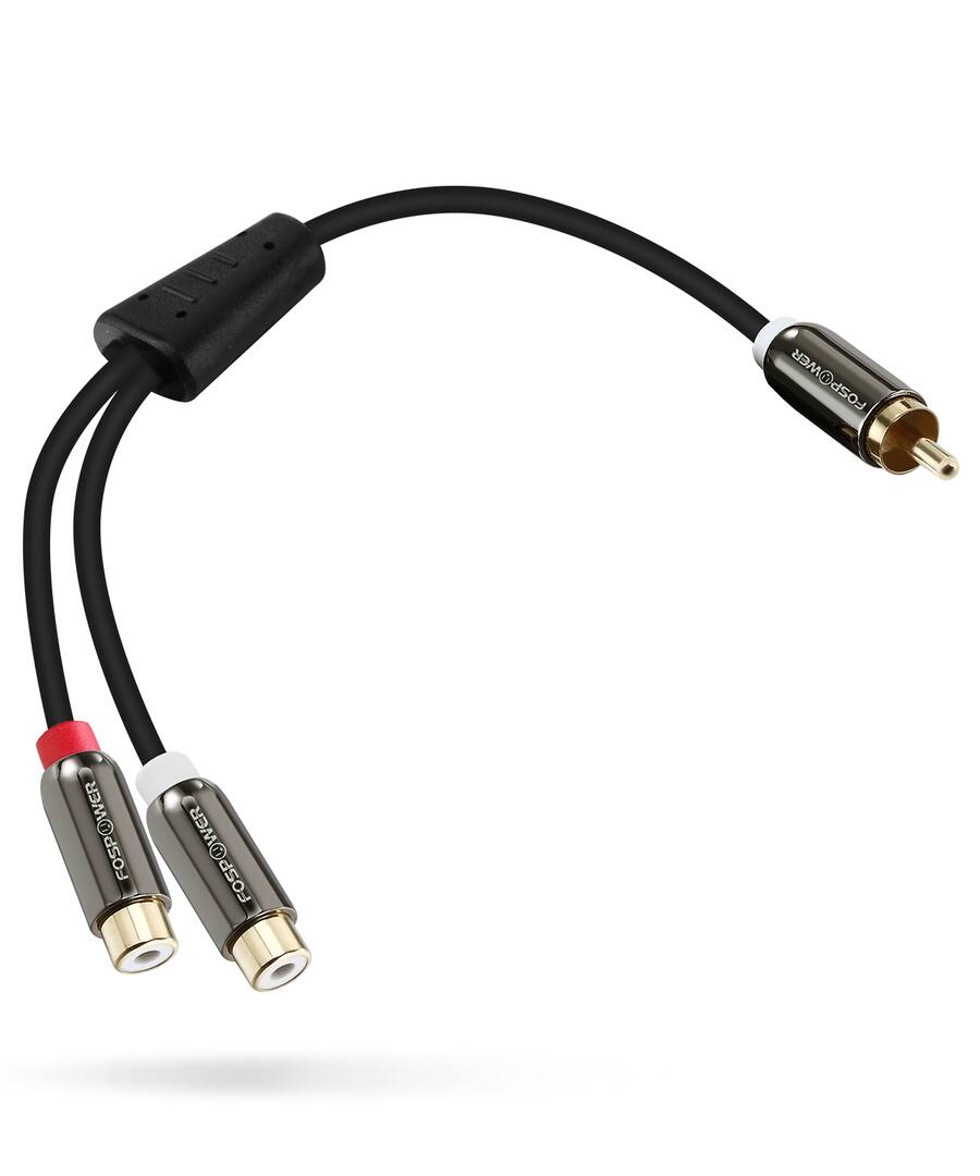 2 Rca To 2 Rca FosPower 1 RCA Male to 2 RCA Female Audio Cable, 24K Gold Plated Y ...
