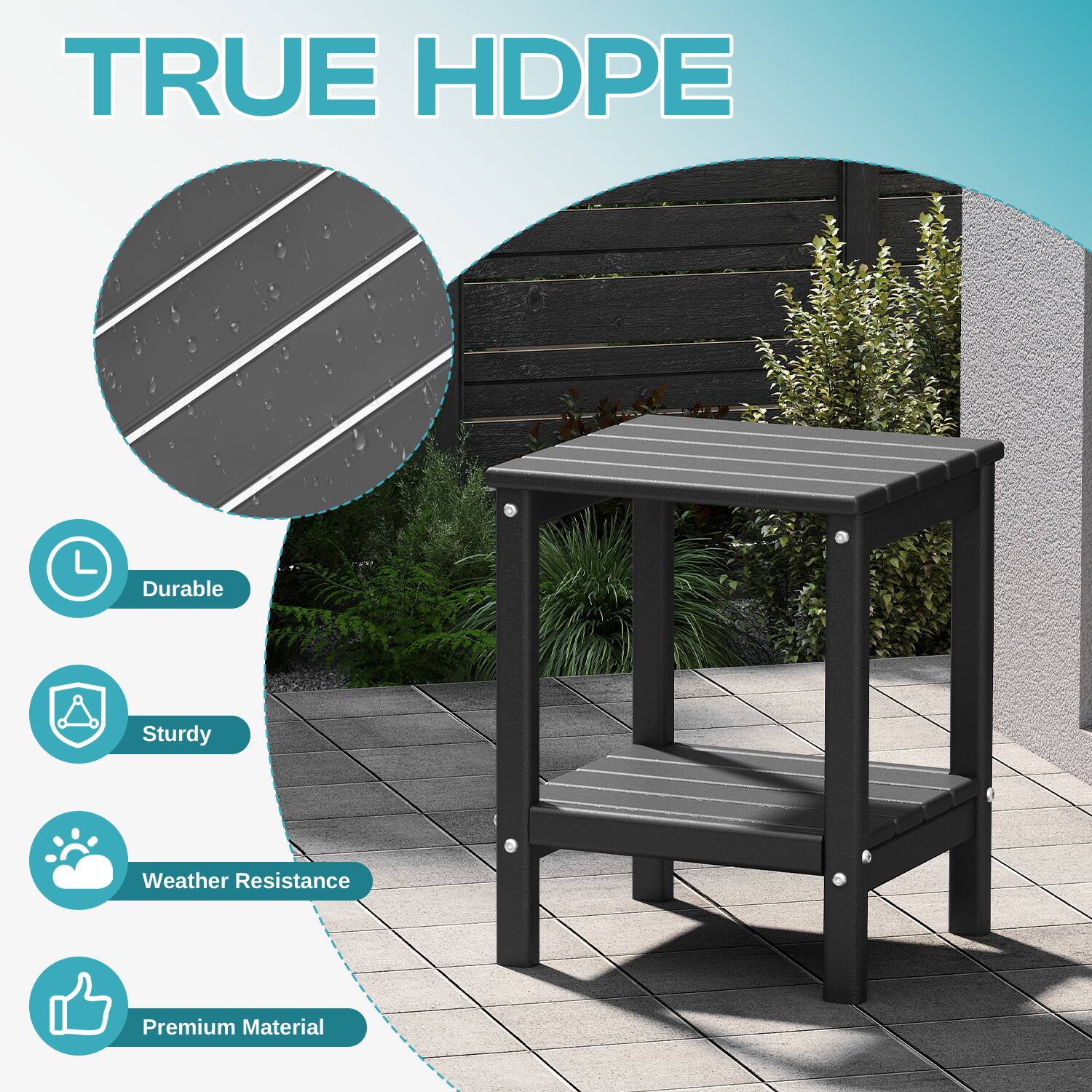 TRUE HDPE

- Durable
- Sturdy
- Weather Resistance
- Premium Material