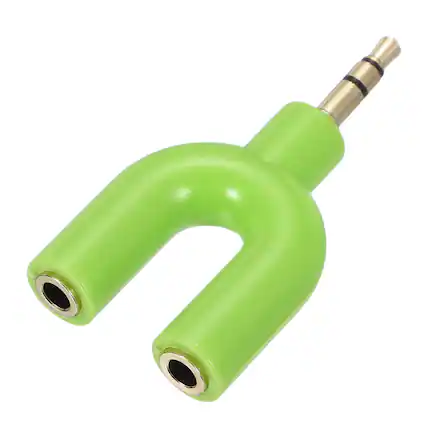 Front. Unique Bargains - Headphone Splitter Adapter, 3.5mm Male to Dual Female Y Jack Aux Splitter for Phone/Headset/PS4/Switch/Tablets - Green.