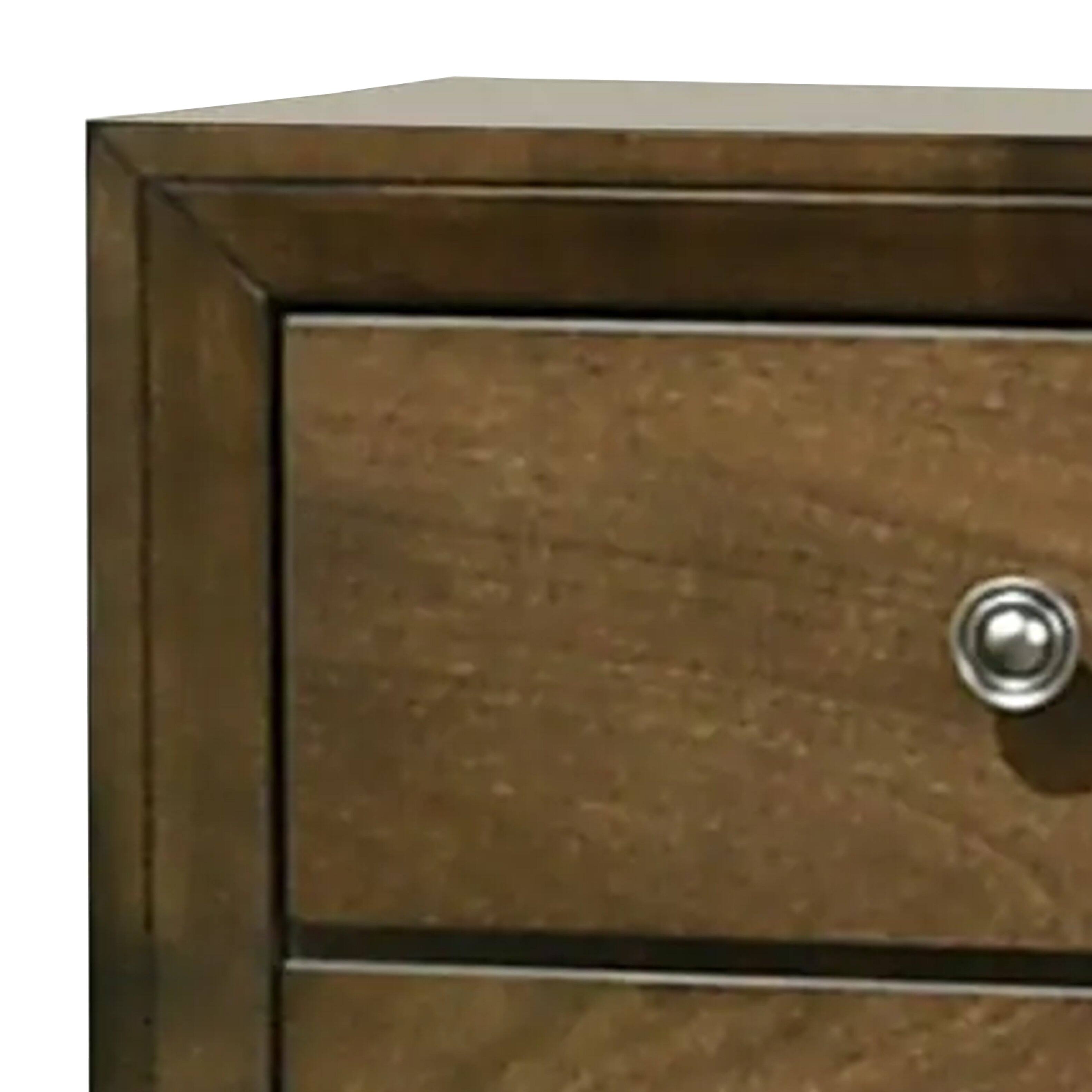 Alt View 1. Manhattan Lane - Rouk 24 Inch 2 Drawer Nightstand, Transitional - Walnut Brown, Bronze.