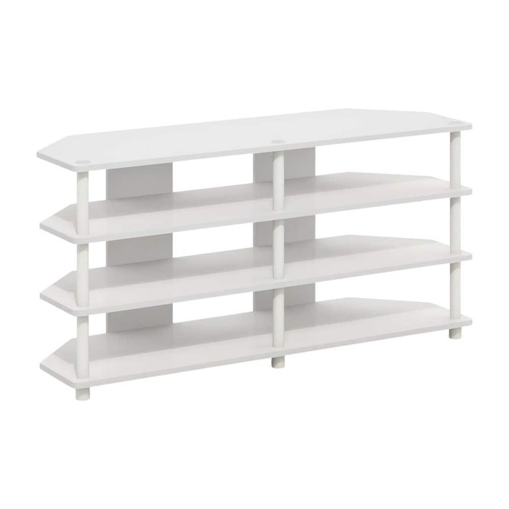 FurniFact - 4-Tier Corner TV Stand with Easy Assembly for up to 55-Inch TVs - White price history on PriceWatchPro