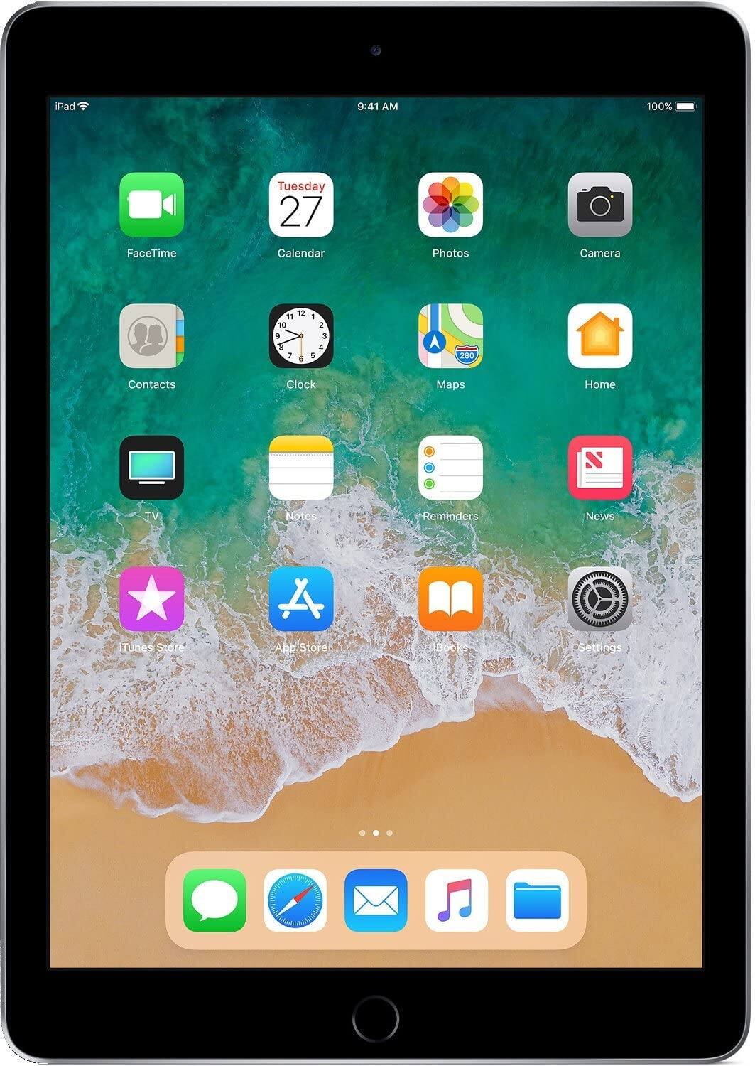iPad  
9:41 AM  
100%  

FaceTime  
Calendar  
Photos  
Camera  
Contacts  
Clock  
Maps  
Home  
TV  
Notes  
Reminders  
News  
iTunes Store  
App Store  
iBooks  
Settings  

Tuesday 27