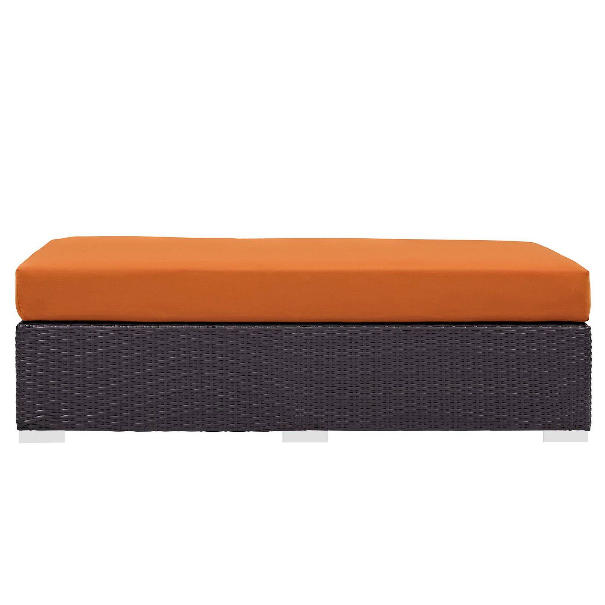 Alt View 1. Modway - Convene Outdoor Patio Fabric Rectangle Ottoman by Modway - Espresso Orange.