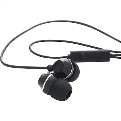 Front. Verbatim - Verbatim Stereo Earphones with Microphone - Stereo - Mini-phone (3.5mm) - Wired - Earbud - Binaural - In-ear - Black - Black.