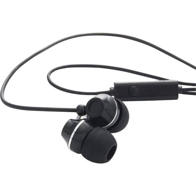 Front. Verbatim - Verbatim Stereo Earphones with Microphone - Stereo - Mini-phone (3.5mm) - Wired - Earbud - Binaural - In-ear - Black - Black.