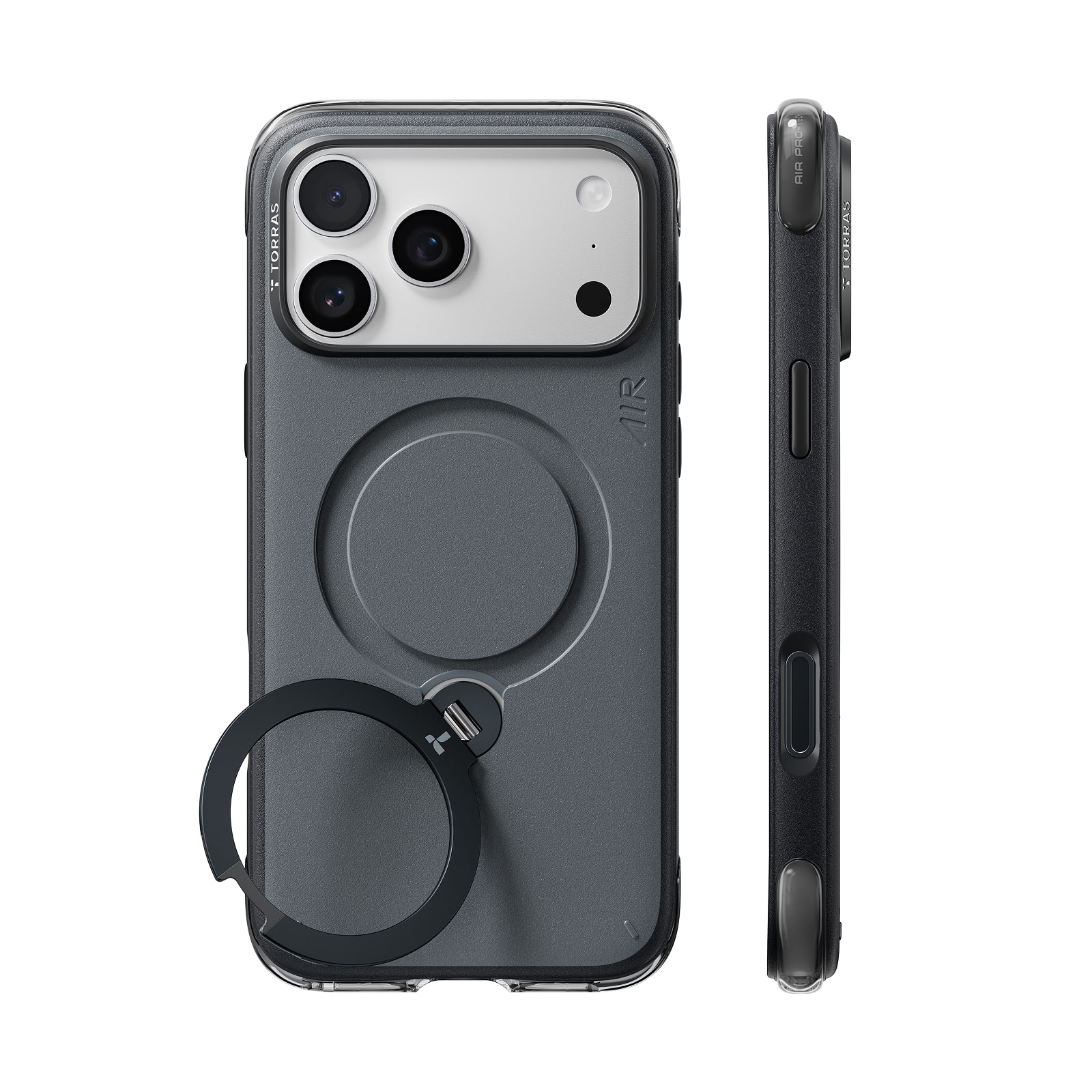 TORRAS - Q3 Air Essential Case for iPhone 18 Pro AirPro Cushion Rugged Anti-Slip Durable Phone Cover, - Black