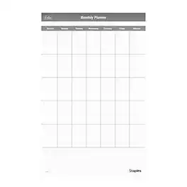 Staples - 24" x 36" Monthly Dry-Erase Wall Calendar, Reversible, (ST60365-25) - White/Gray