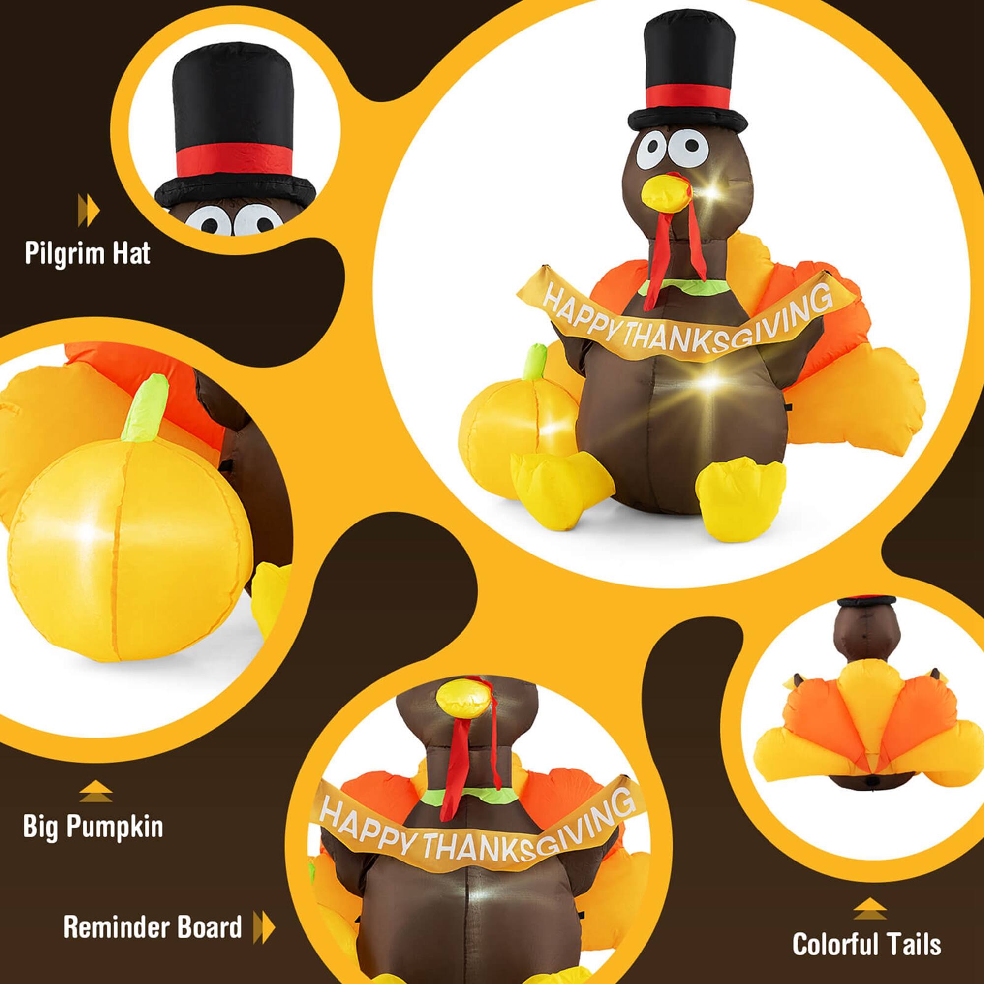 Pilgrim Hat, Happy Thanksgiving, Big Pumpkin, Reminder Board, Colorful Tails