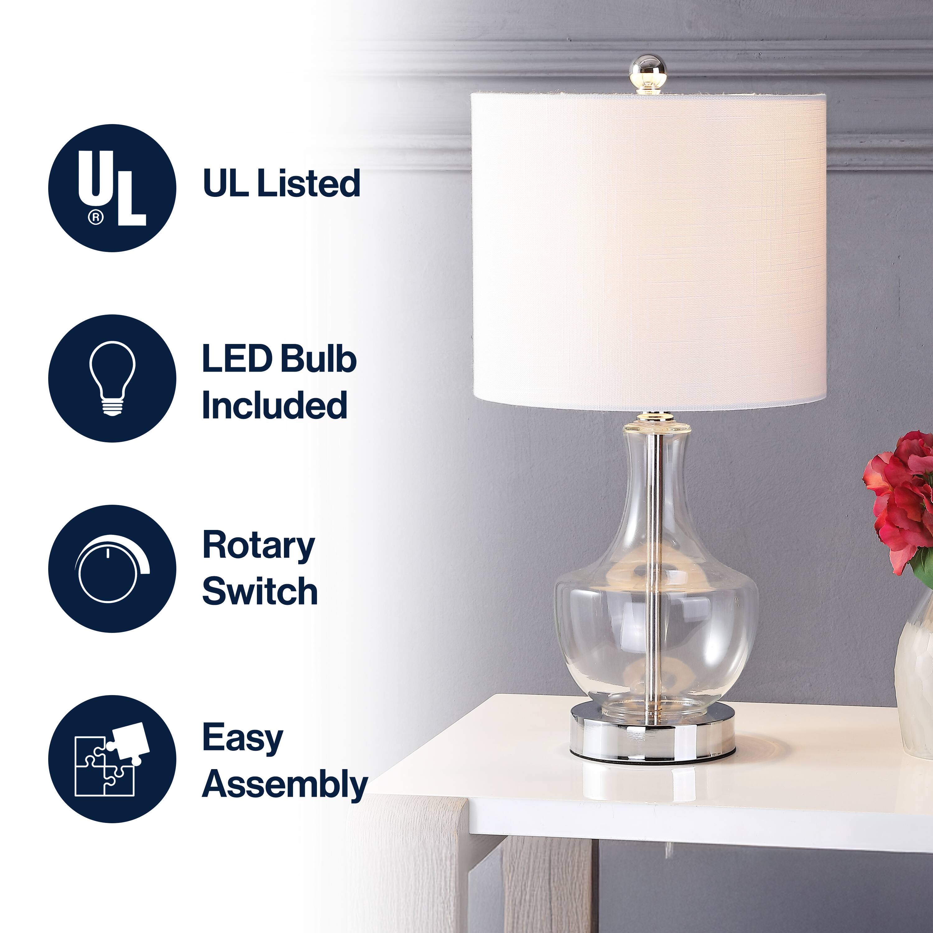 - UL Listed
- LED Bulb Included
- Rotary Switch
- Easy Assembly