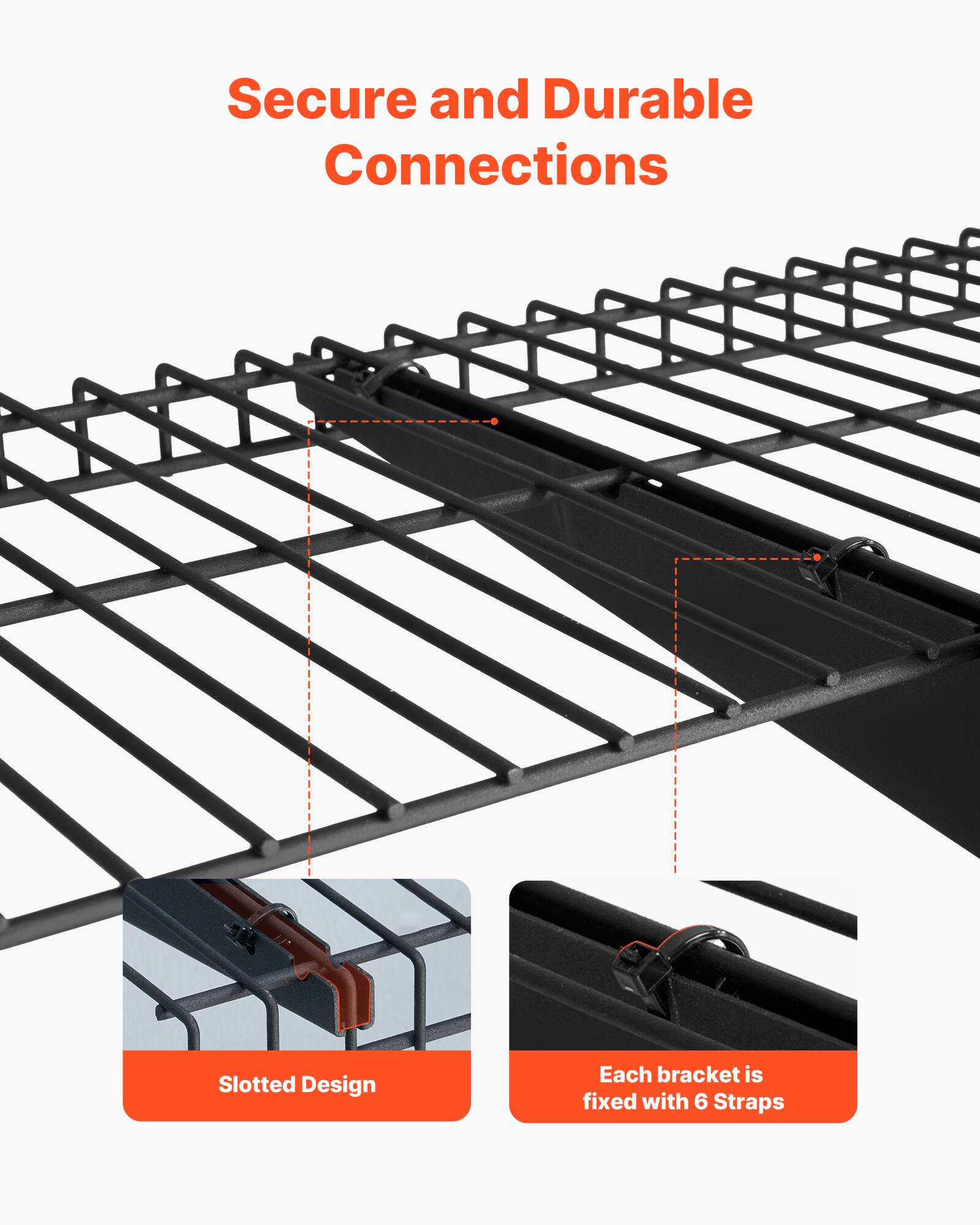 Secure and Durable Connections

Slotted Design

Each bracket is fixed with 6 Straps