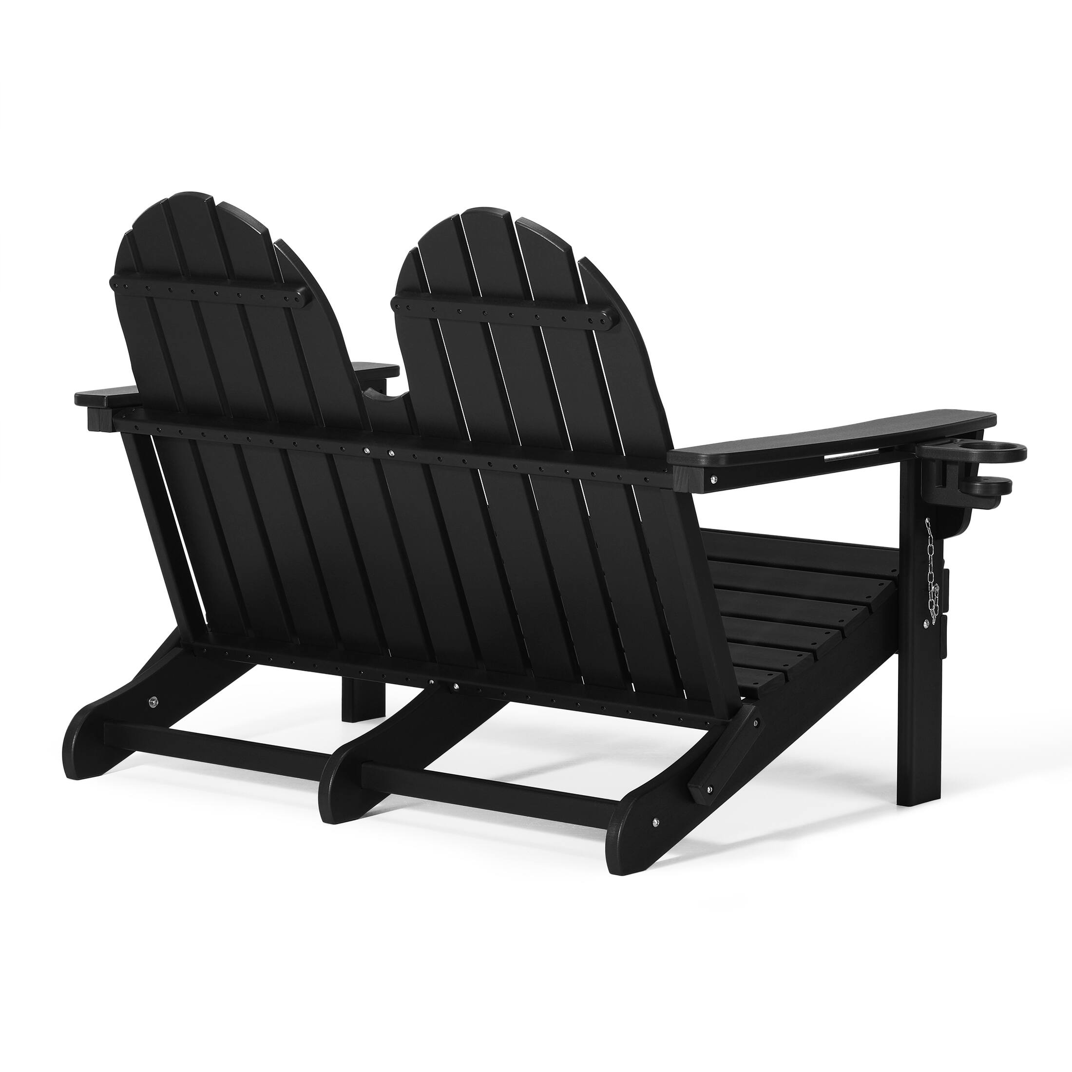 Back. WestinTrends - WestinTrends St. Augustine Outdoor Patio 49" HDPE Folding Adirondack Garden Bench - Black.
