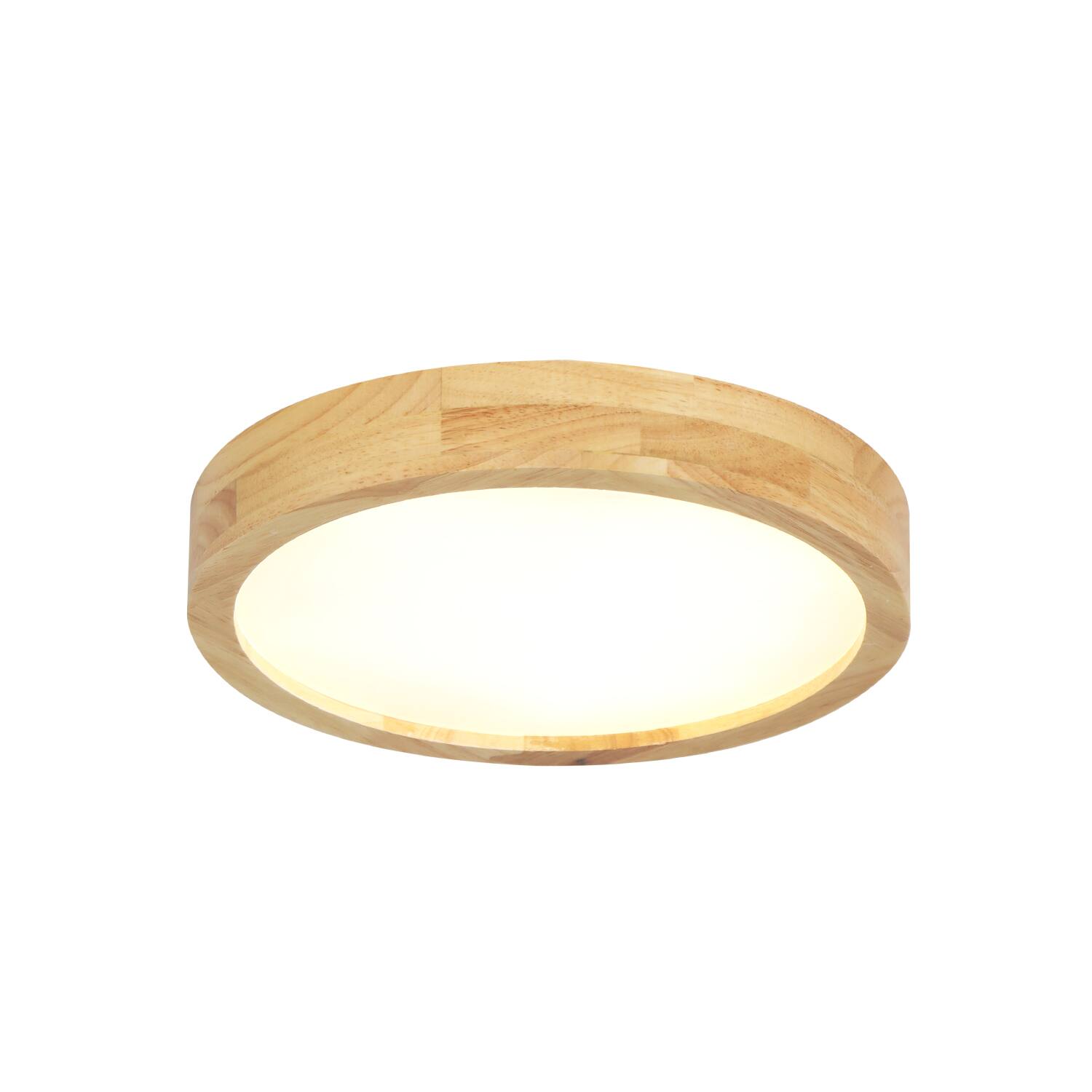 Umeiluce 11.8 Modern Round Wood LED Flush Mount Ceiling Light 5CCT ...