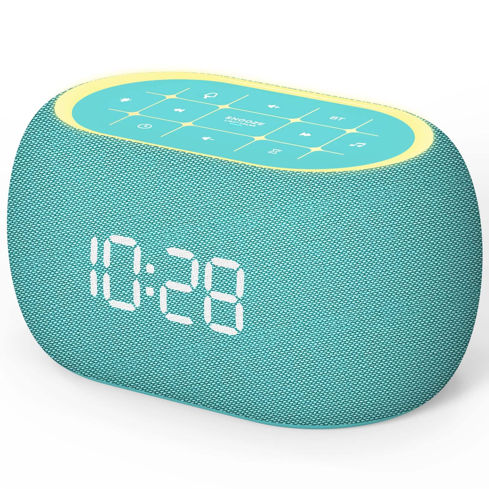 Dazzed Corner - White Noise Sound Machine & Alarm Clock with HiFi Bluetooth Speaker - Cyan