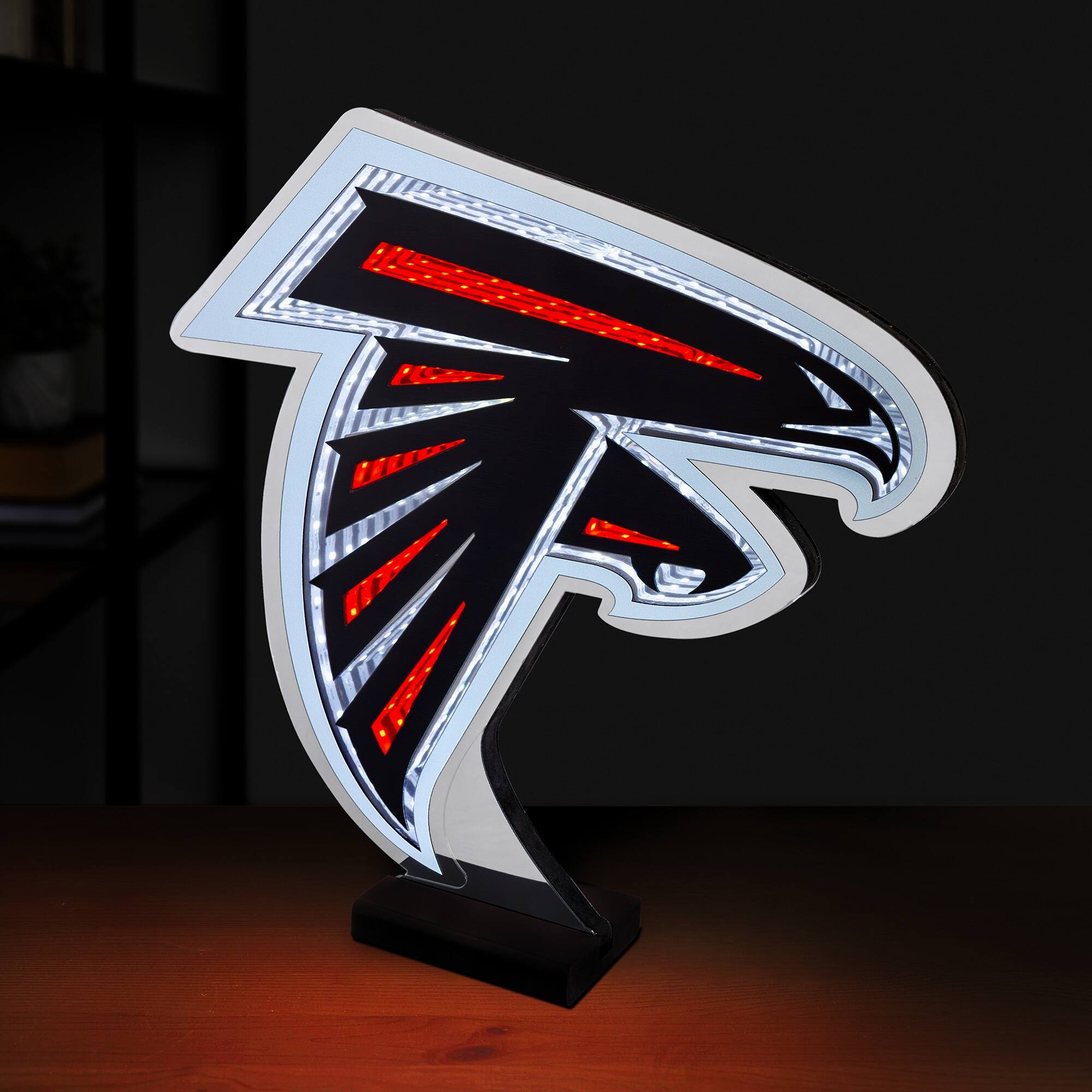 Alt View 2. Sporticulture - Atlanta Falcons LED Infinity Logo Light - Red.