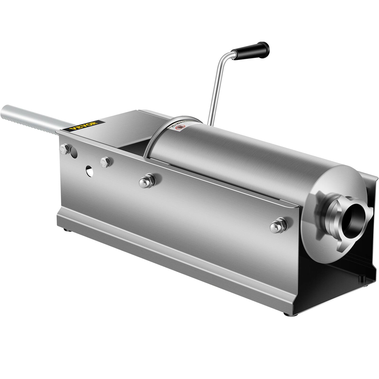 Alt View 5. VEVOR - Manual Sausage Stuffer, 5 L / 11 LBS Horizontal Sausage Machine, Dual-Speed Meat Stuffer, Made of Food-Grade - Silver.