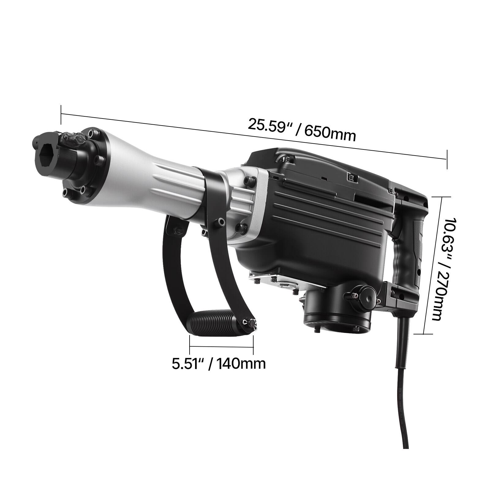25.59" / 650mm  
5.51" / 140mm  
10.63" / 270mm