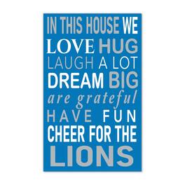 Fan Creations - Detroit Lions 11" x 19" Briteline In This House Sign - Multicolor