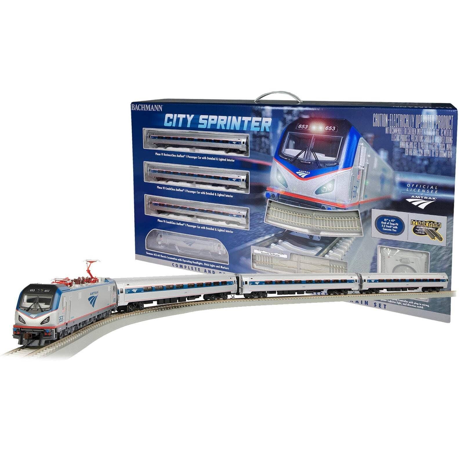Bachmann - Trains - AMTRAK CITY SPRINTER - Ready To Run Electric Train Set - HO Scale