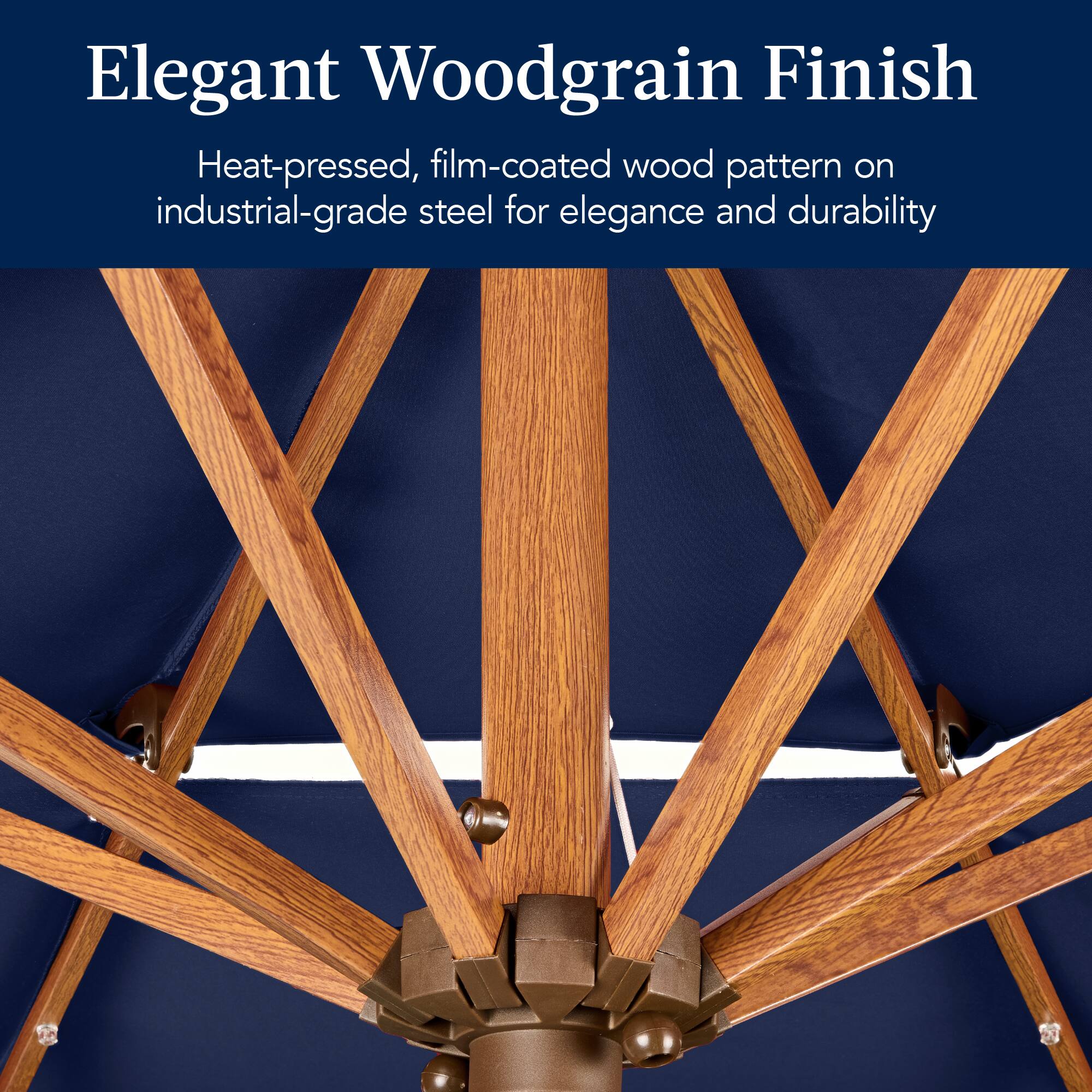 Elegant Woodgrain Finish

Heat-pressed, film-coated wood pattern on industrial-grade steel for elegance and durability.