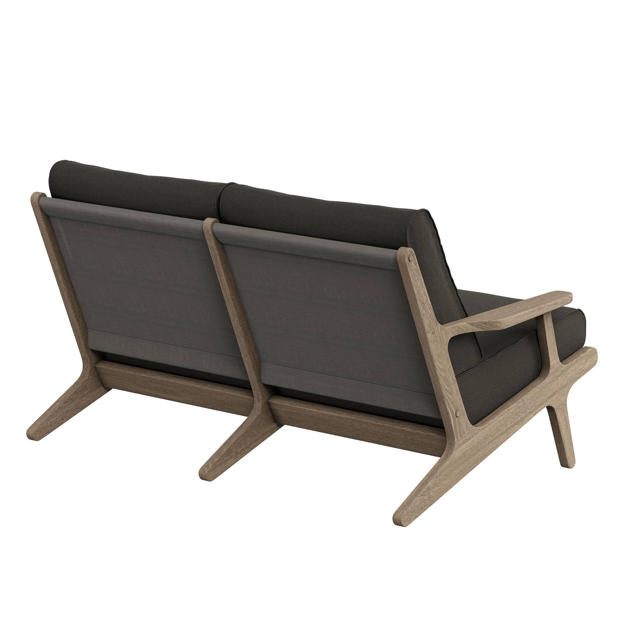 Alt View 4. Modway - Saratoga Outdoor Patio Teak Wood Loveseat by Modway - Weathered Gray Flint.