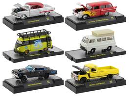"Auto Shows" 6 piece Set Release 59 IN DISPLAY CASES 1/64 Diecast Model Cars by M2 Machines - Multicolor
