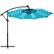 Front. Costway - 10 Ft Patio Solar LED Offset Umbrella 40 Lights Crank Cross Base - Turquoise.