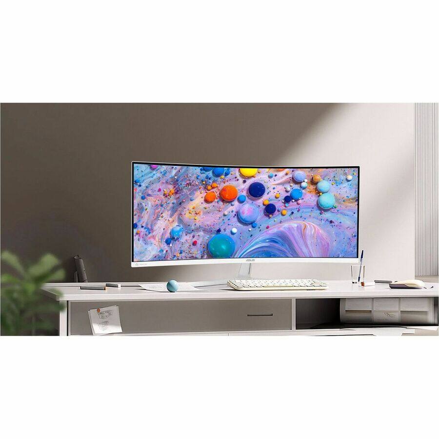 Alt View 2. ASUS - Asus VU34WCIP-W 34" Class UW-QHD Curved Screen LED Monitor - 21:9 - 34" Viewable - Vertical Alignment (VA) - LED - 95% DCI-P3.
