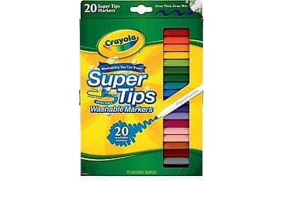 Crayola - Super Tips Washable Markers, Fine, 20/Pack - Assorted