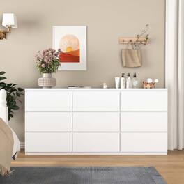 Forest'nSky - 9 drawer 63 in. Wide Chest of Drawers - White