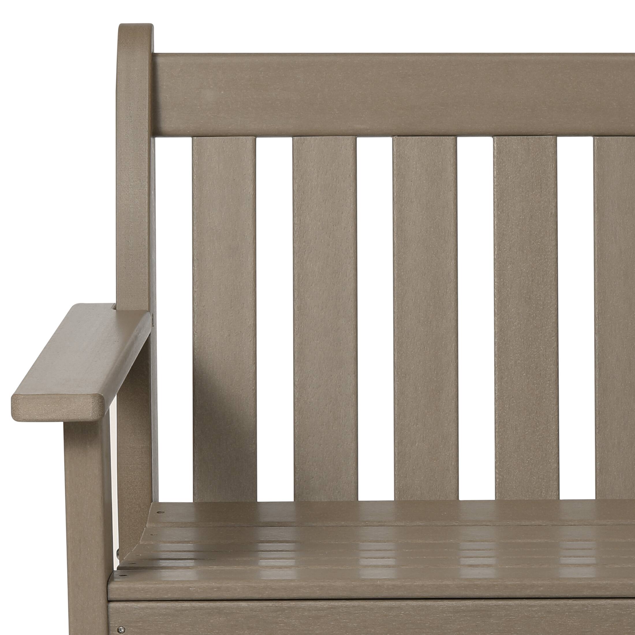 Alt View 4. WestinTrends - WestinTrends Malibu Outdoor 2-Person All-Weather HDPE Front Porch Garden Bench - Weathered Wood.