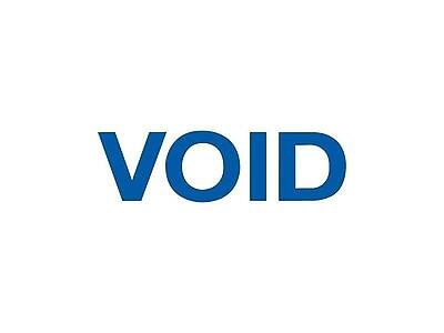 Alt View 1. 2000 Plus - 2000 Plus Green Line Void Rectangle Pre-Inked Stamp, Blue Ink, 1 1/2" x 9/16" (098373) - Blue.