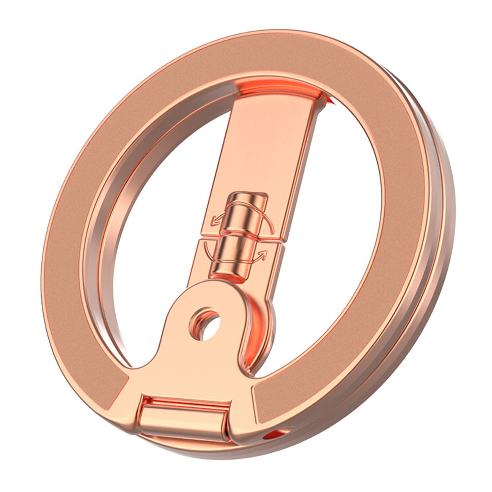 Alt View 7. UUCOVER - Dual-Sided Metal Magnetic Phone Ring Holder Kickstand Car Mount Foldable Grip Stand Compatible with MagSafe Adjustable - Rosegold.