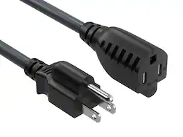 Cable Leader - 16 AWG NEMA 5-15P to NEMA 5-15R Heavy-Duty Power Extension Cord, Grounded 13A/125V for PC, Monitor, Printer, UPS - Black
