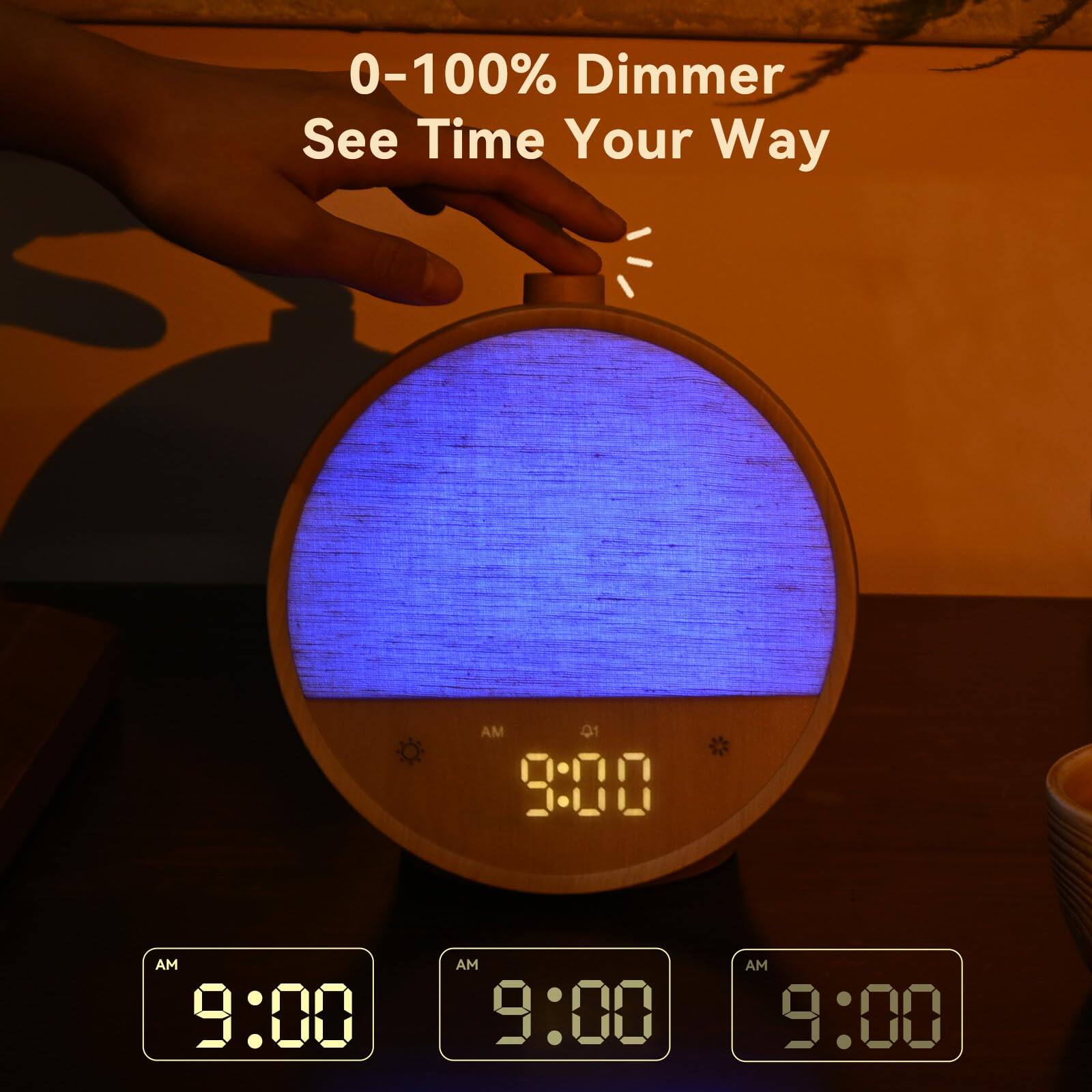 0-100% Dimmer  
See Time Your Way  

AM Q1  
8:00 AM  
9:00 AM  
9:00 AM  
9:00 AM