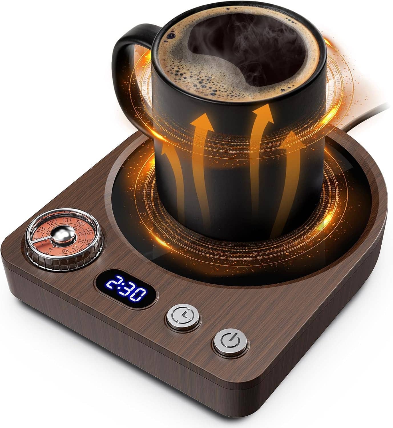 Schertz - Coffee Mug Warmer – 9 Temp Settings, Timer, Smart Electric - wood
