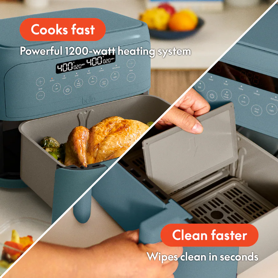 Bella - 4-qt. TriZone Air Fryer - Surf