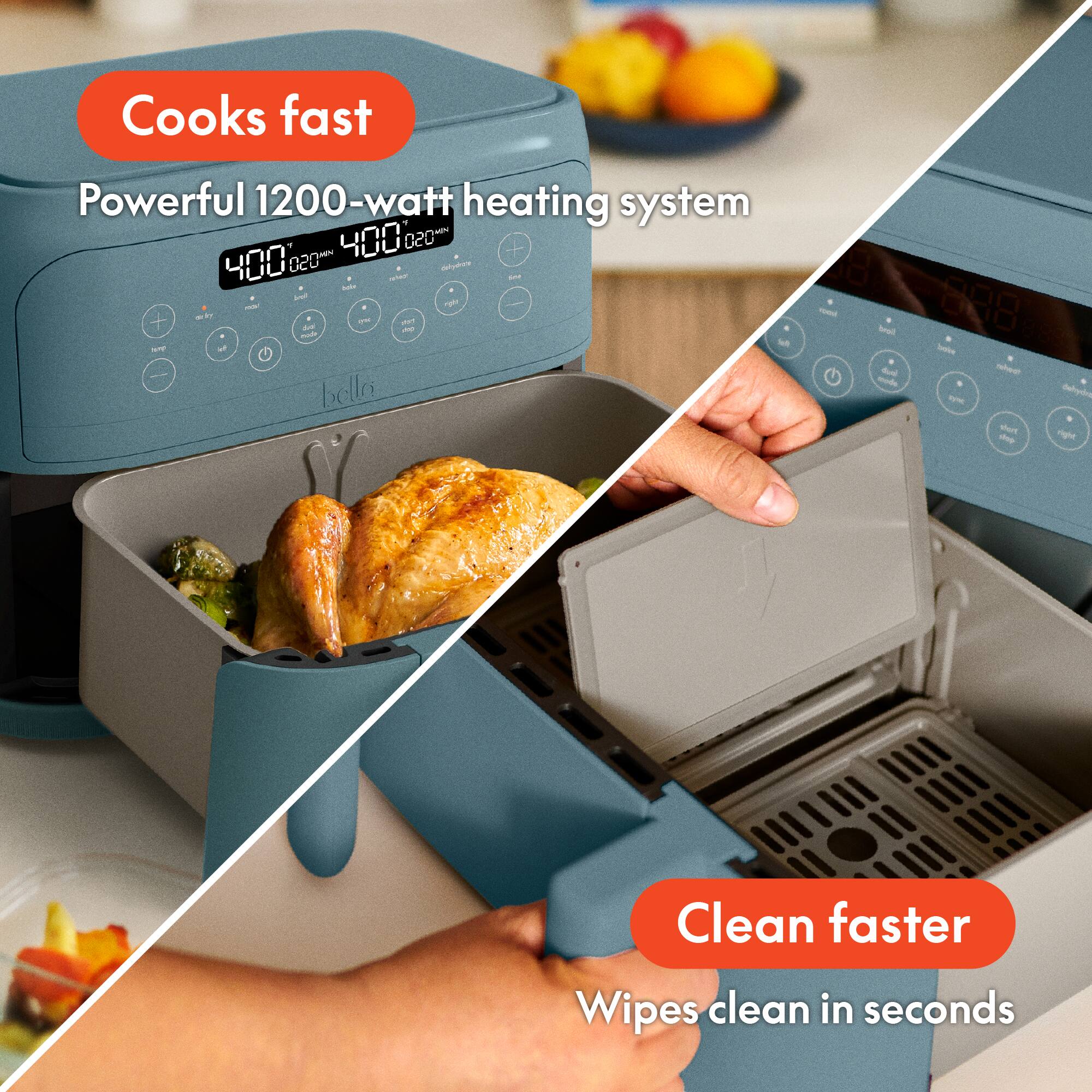 Bella - 4-qt. TriZone Air Fryer - Surf