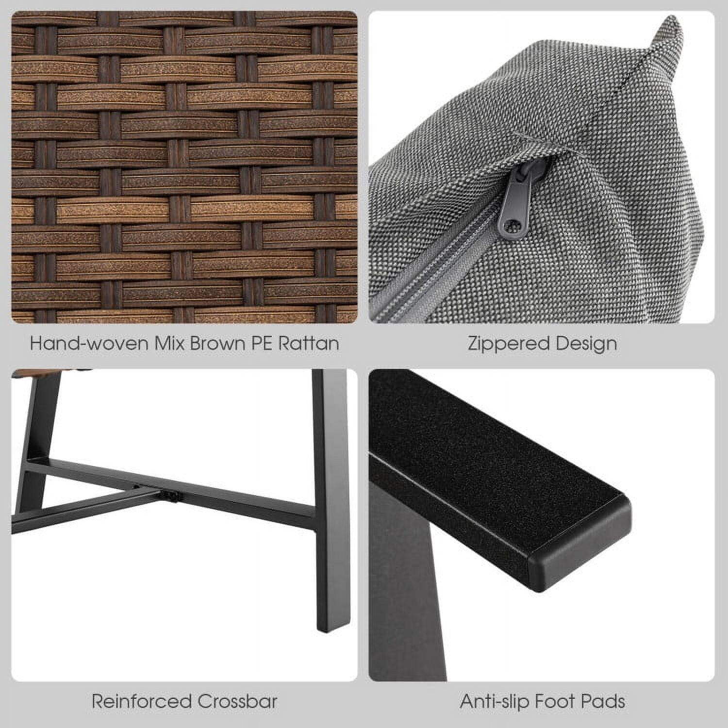 - Hand-woven Mix Brown PE Rattan
- Zippered Design
- Reinforced Crossbar
- Anti-slip Foot Pads