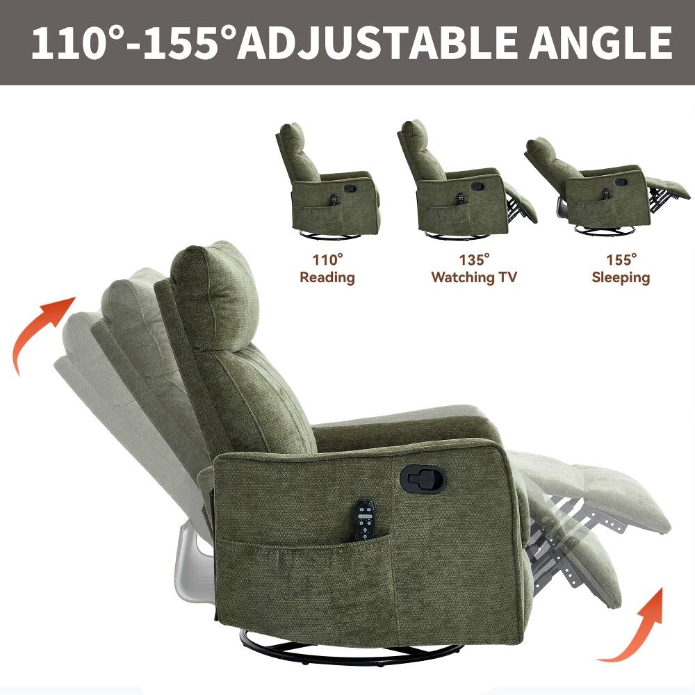 110°-155° ADJUSTABLE ANGLE

110° Reading
135° Watching TV
155° Sleeping