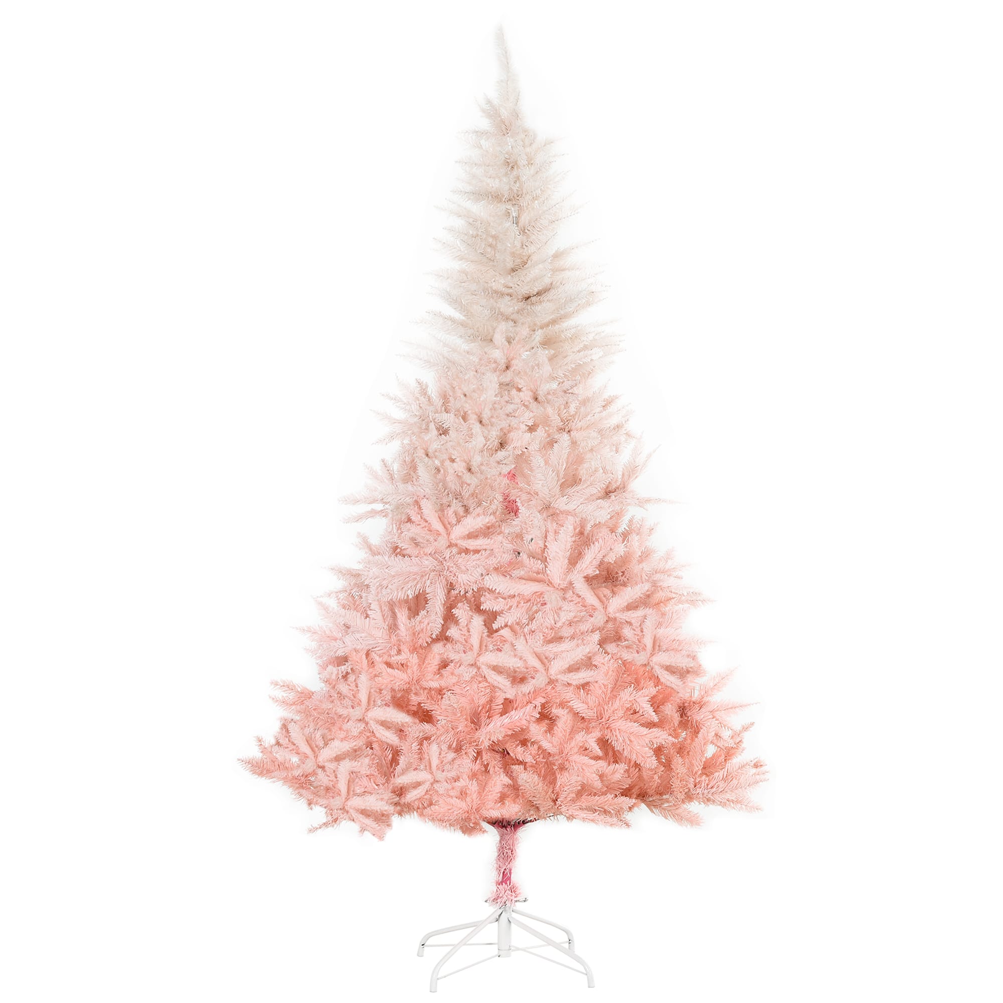 Homcom - 6ft Unlit Spruce Artificial Christmas Tree with Realistic Branches and 800 Tips - Pink
