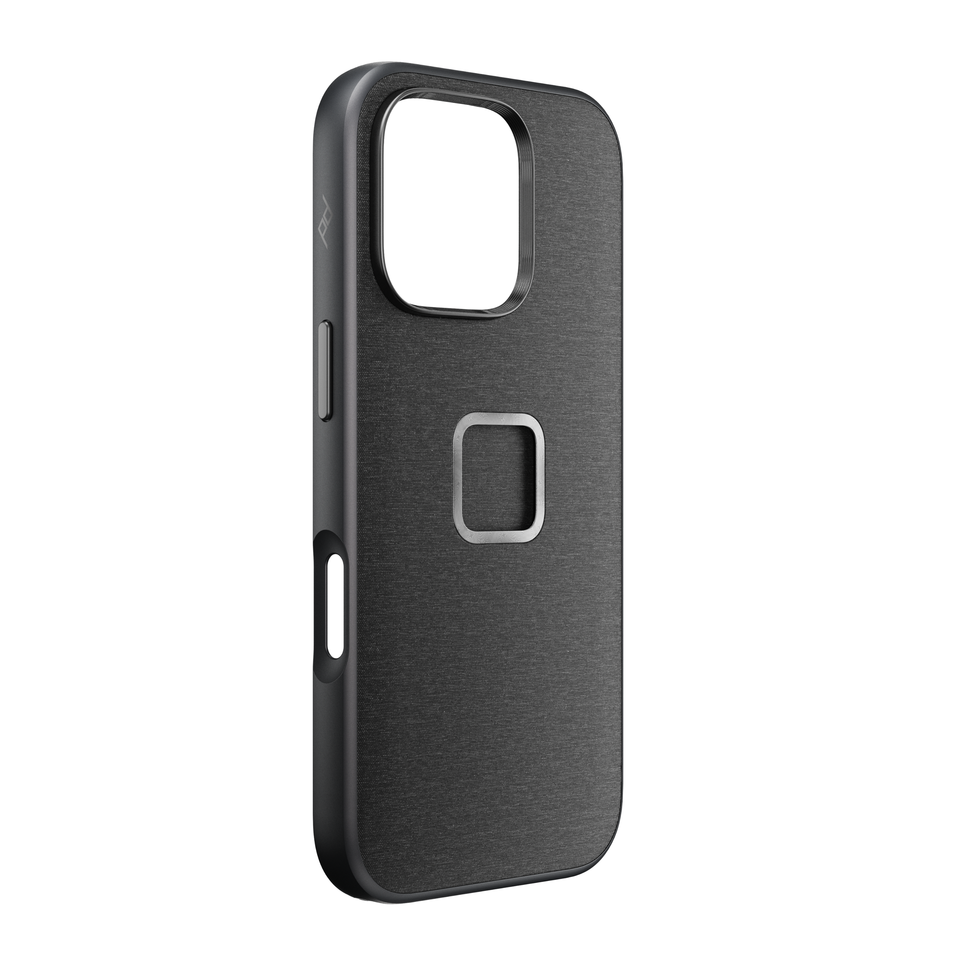 Angle. Peak Design - Everyday Fabric Case for iPhone 16 Pro - Charcoal.