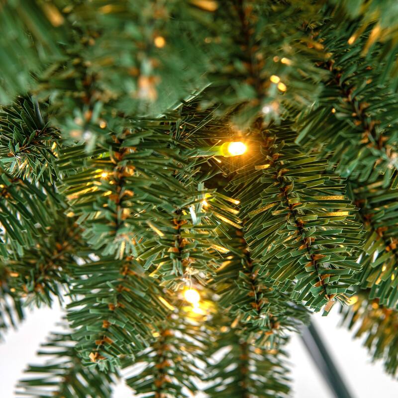 Alt View 4. WELLFOR - 8 ft Pencil Slim Artificial Christmas Tree with Warm‑White Lights,671 Full PVC Branch Tips, Perfect‑Choice Decoration - Green.