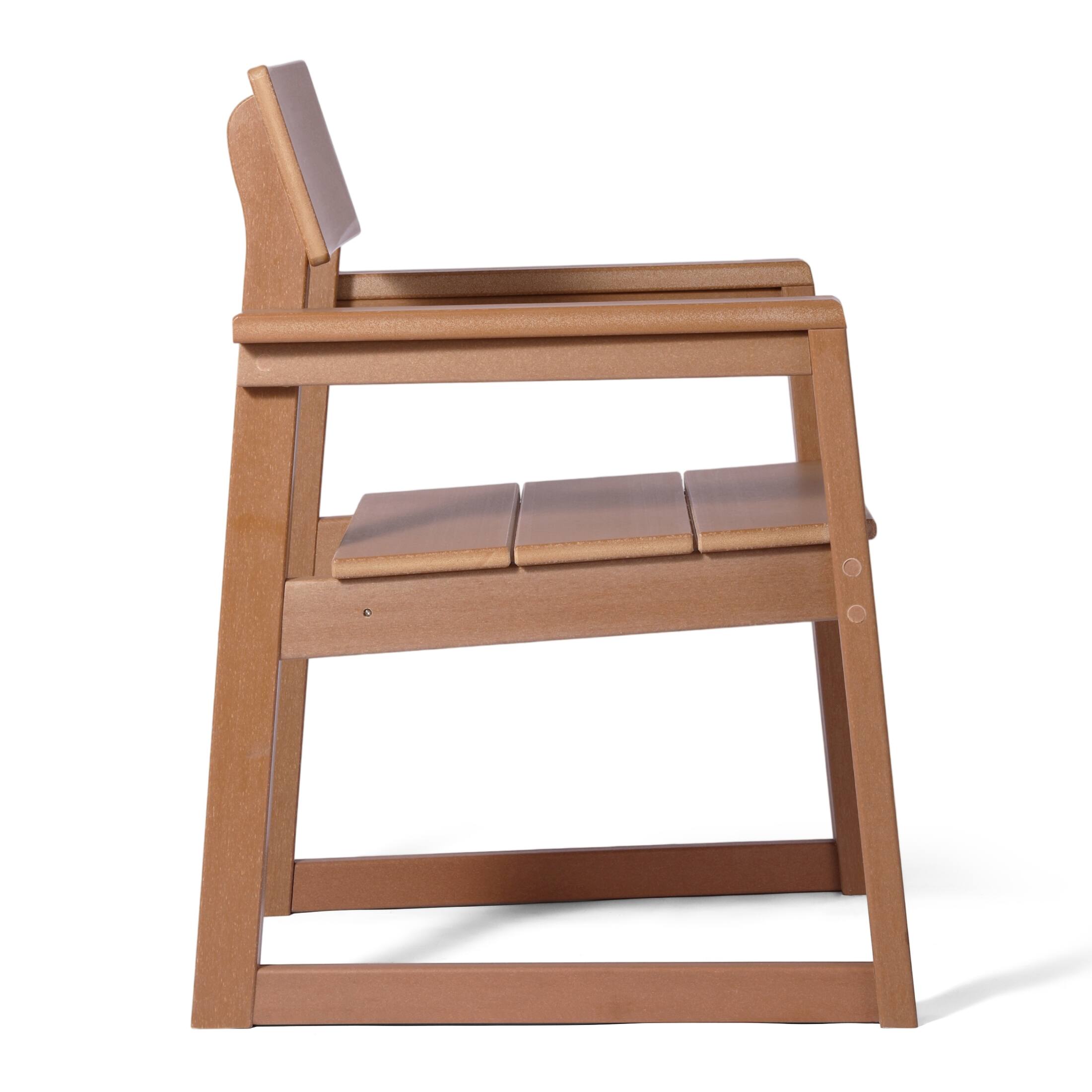 Back. WestinTrends - WestinTrends Paloma Modern HDPE Outdoor Patio Dining Arm Chairs (Set of 2) - Teak.