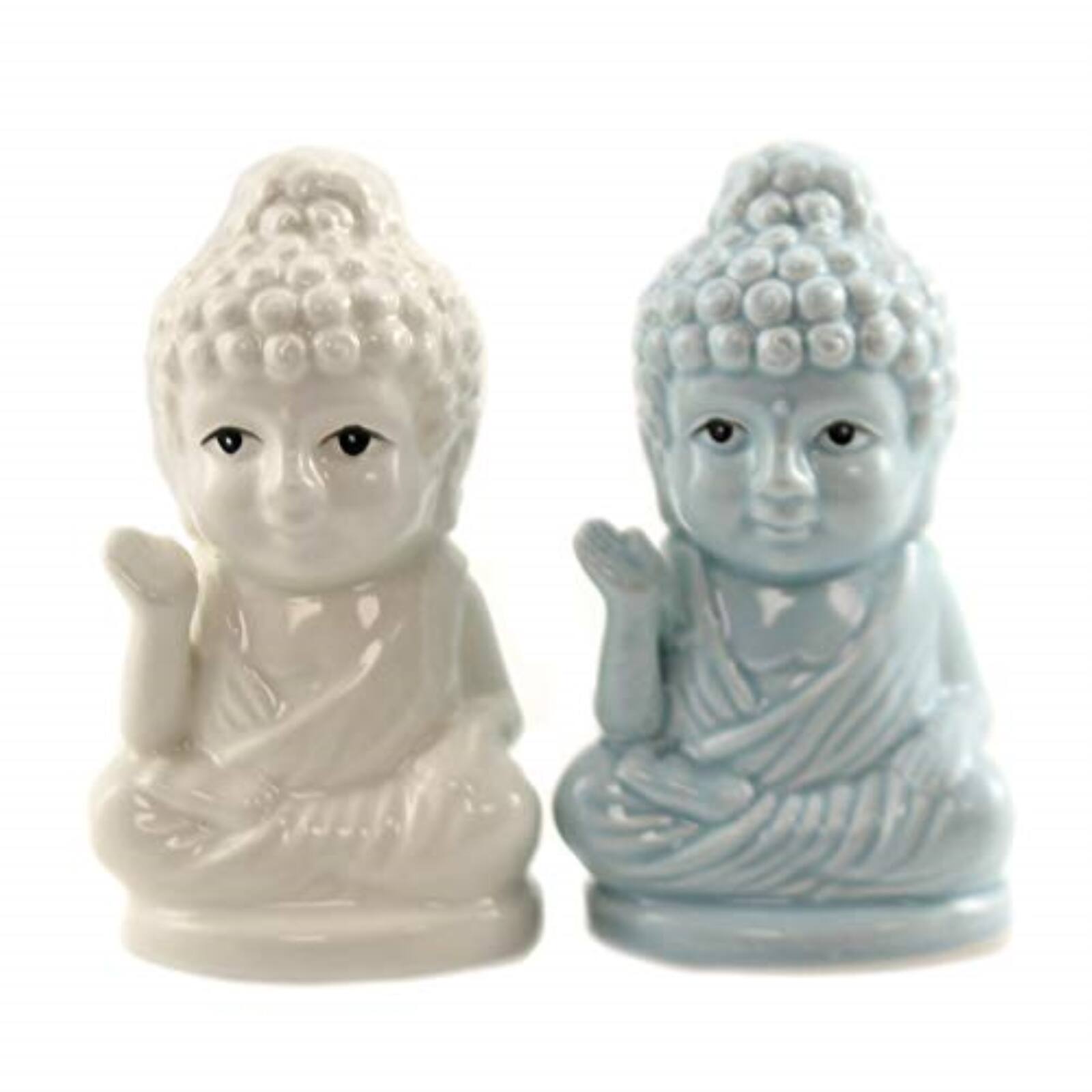 Pacific Trading - Sitting Buddha Ceramic Salt and Pepper Shaker Set - Multicolor