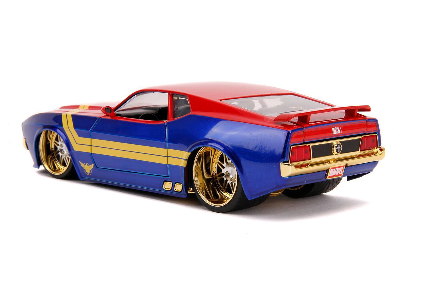 Alt View 3. Jada - 1973 Ford Mustang Mach 1 with Captain Marvel Diecast Figurine "Avengers" "Marvel" Series 1/24 Diecast Model Car by Jada.