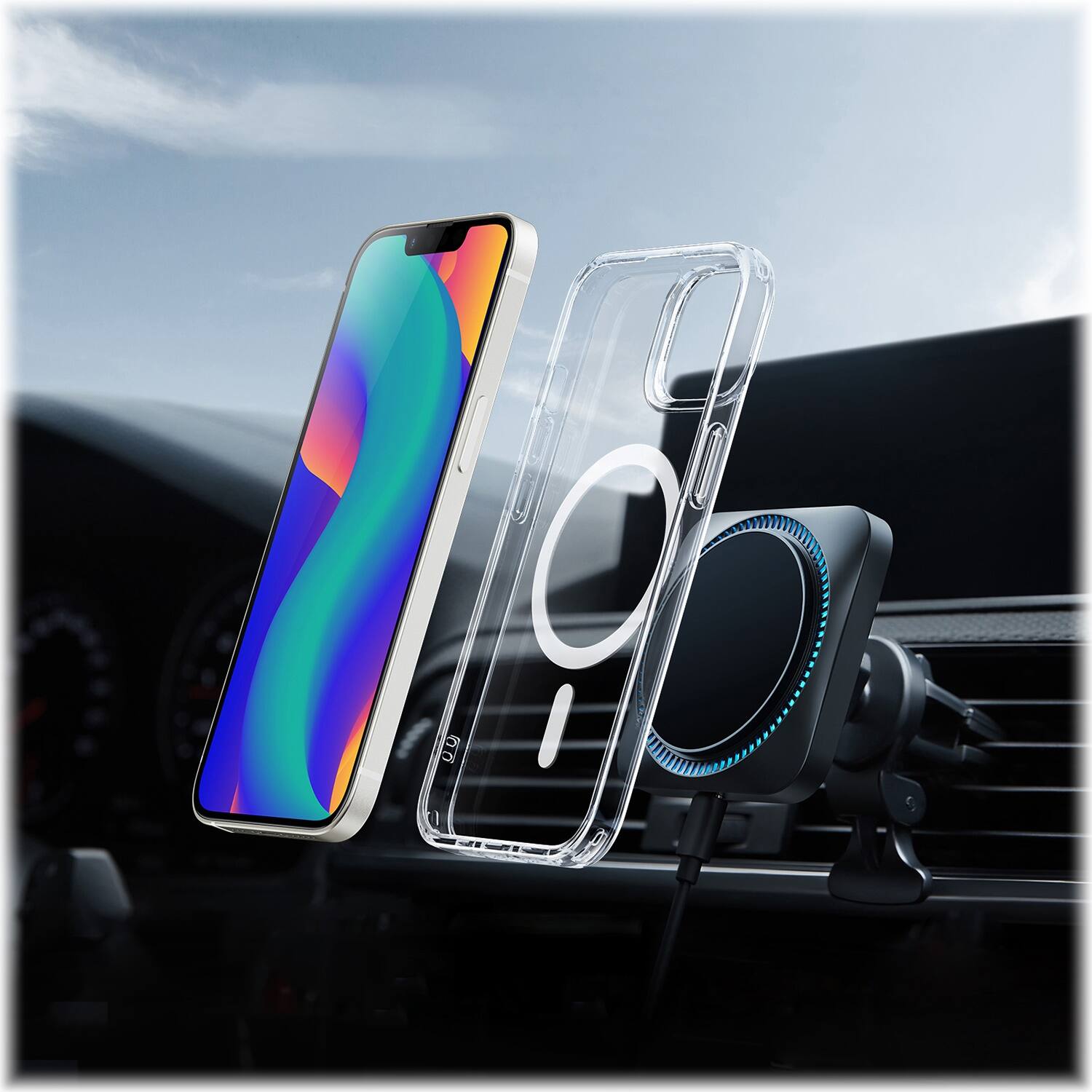 Alt View 13. SaharaCase - Hybrid-Flex Hard Shell Case for Apple iPhone 14 Plus - Clear.